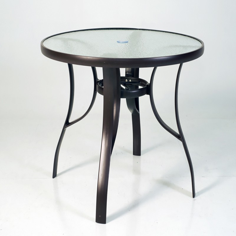 【FU41-12】 105cm鋁合金玻璃圓桌(咖啡/白)  A47A66