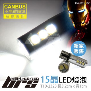 【brs光研社】T10-2323-15C T10 2323 15晶 CANBUS LED 鋼鐵人二代 全鋁外殼 魚眼