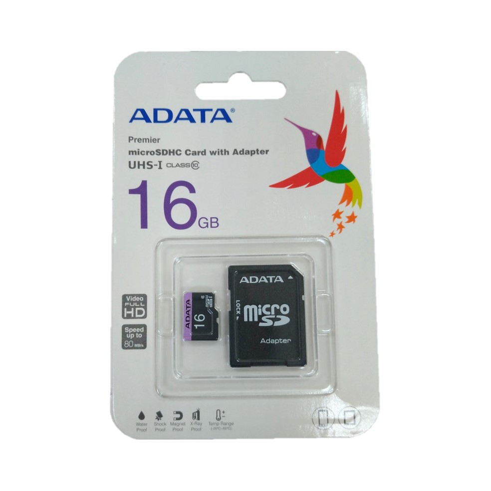 威剛 A-DATA microSDHC Premier UHS-I C10 16GB 記憶卡 附轉卡