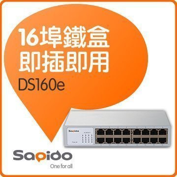 @淡水硬漢@ 全新 傻多 Sapido DS160e 16埠節能型高速交換器 交換器