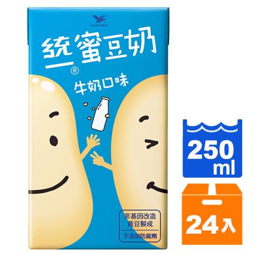 統一 蜜豆奶 牛奶口味 250ml (24入)/箱 【康鄰超市】