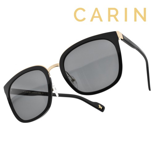 CARIN 太陽眼鏡 KLADD MORE C1 黑-金 秀智代言 修飾大框款 - 金橘眼鏡