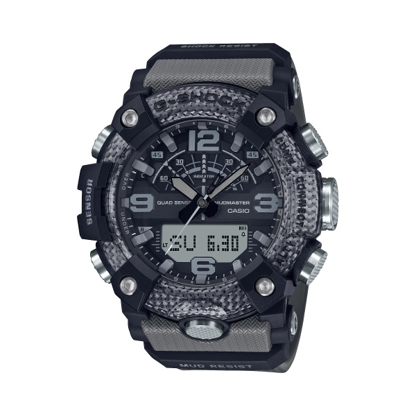 【CASIO G-SHOCK】Mudmaster泥人藍牙雙顯運動腕錶-泥灰 GG-B100-8A