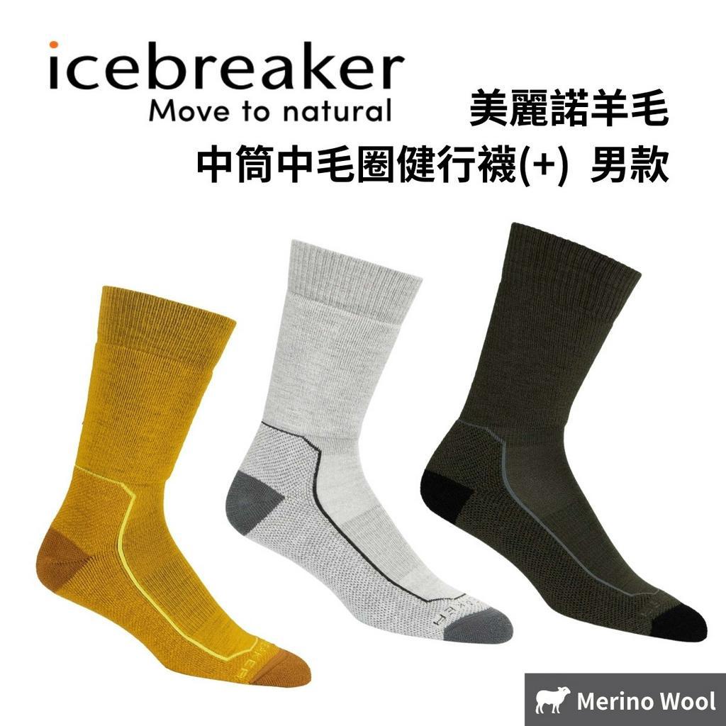 【icebreaker】男款 中筒中毛圈健行襪 (分左右腳) 美麗諾羊毛 抗菌 防臭 登山襪