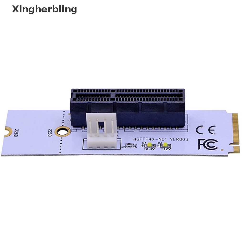 Xlvn NGFF M.2 轉 PCI-E 4X 轉接卡 M2 Key M 轉 PCIe X4 適配器,帶 LED 電壓