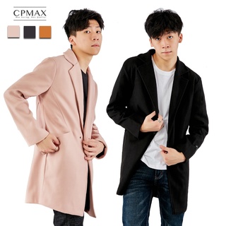 【cpmax】韓版中長款修身毛呢大衣 大衣 風衣 外套 男 毛呢 情侶 休閒外套 帥氣 男生外套 長版 修身【c150】