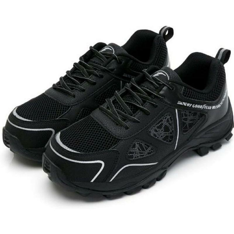【GOODYEAR 固特異】極光-認證安全鞋 工作鞋 男款 防護鋼頭 黑色(GAMX03960)
