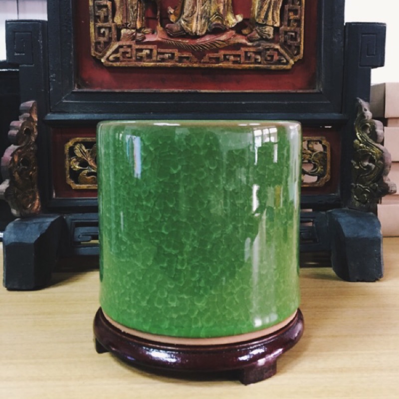 香爐 冰裂綠 陶瓷 香環爐 神明用品 宴王用品（含底座）