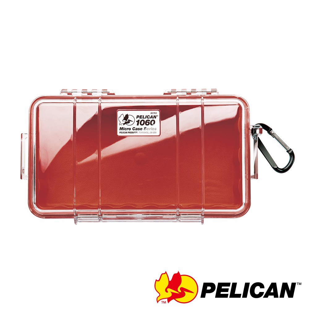 PELICAN 派力肯 1060 Micro Case 微型防水氣密箱-透明(紅) 廠商直送