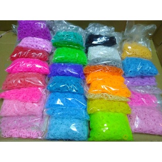 出清品 彩虹編織矽膠橡皮筋（夜光 螢光色 螢光亮片色） 買10送2S鈎 DIY 彩虹編織橡皮筋 彩虹編織器專用