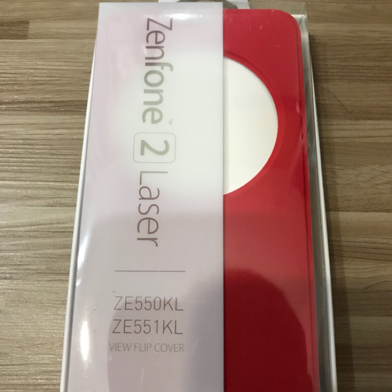 ASUS Zenfone2 (ZE550KL ZE551KL 5.5吋透視原廠皮套-紅）