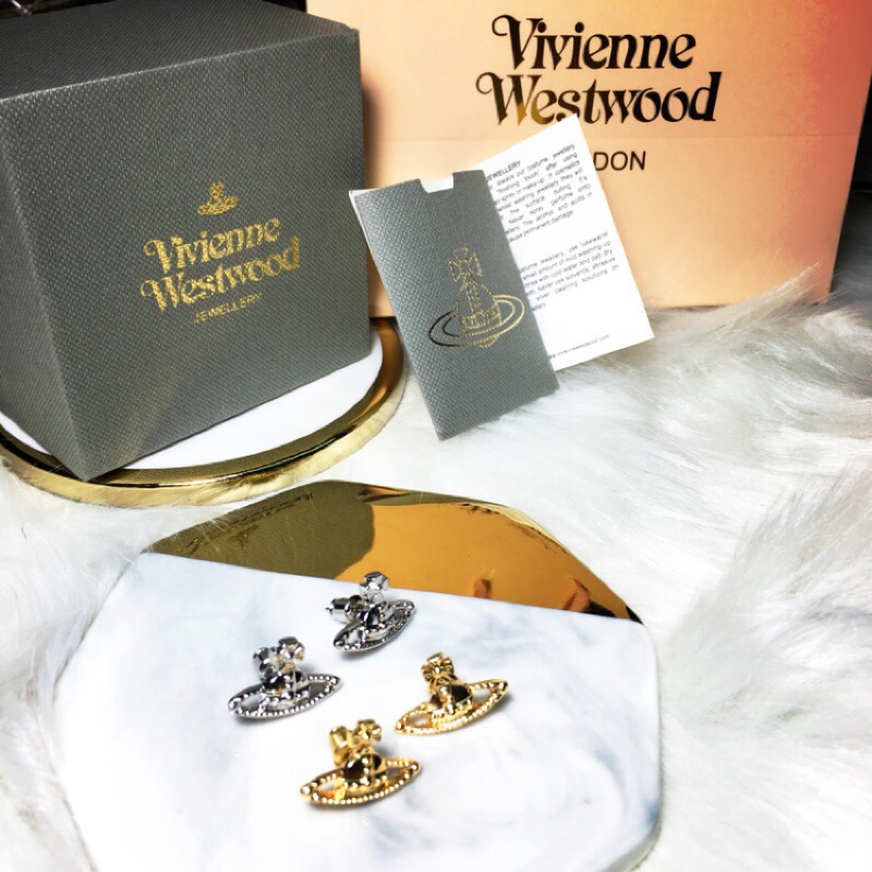 🖤 現貨 Vivienne Westwood 薇薇安魏斯伍德 無鑽款 小土星 土星耳環 土星耳針 耳環 耳針