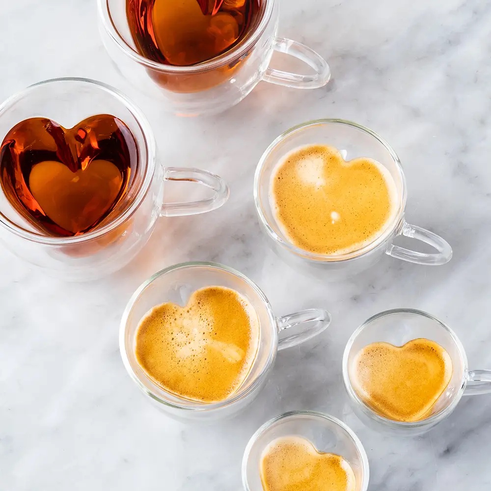 愛心杯創意雙層玻璃杯帶把情侶杯咖啡杯奶茶飲料杯防燙手心形杯