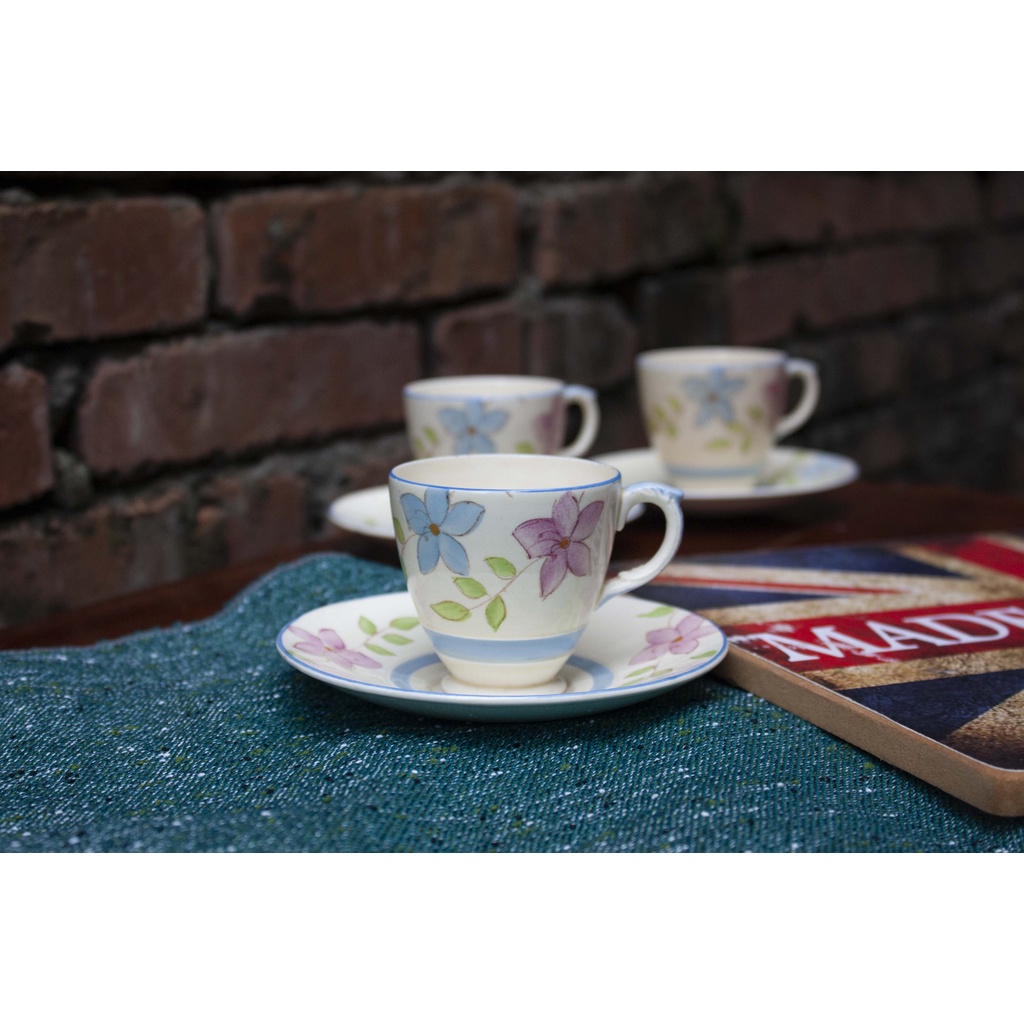 【旭鑫】New Hall 濃縮咖啡杯組 英國 古董瓷器 陶瓷杯子咖啡杯 茶杯 E.02