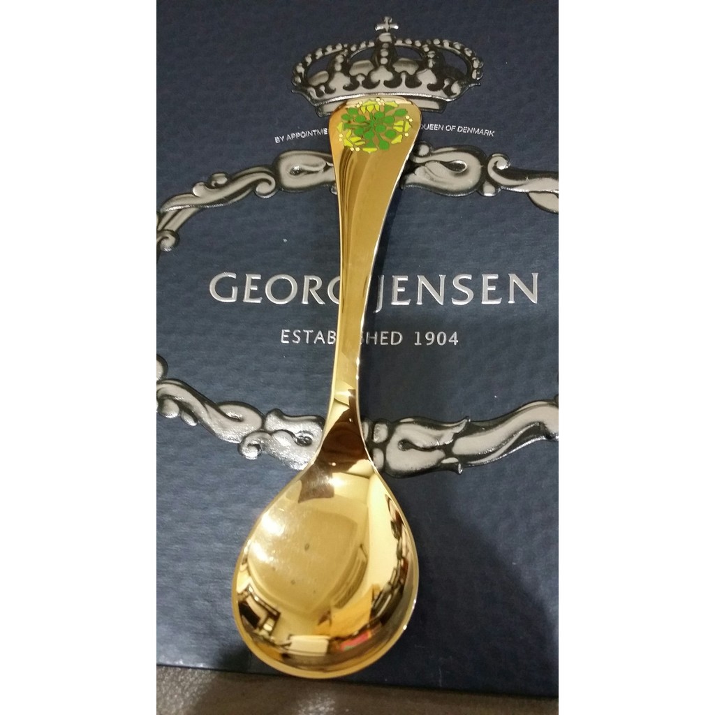 〔年度限定 1989年度IVY 長春藤 純銀鍍金 紀念花卉湯匙 唯一珍藏 ]GEORG JENSEN 喬治傑生 2017