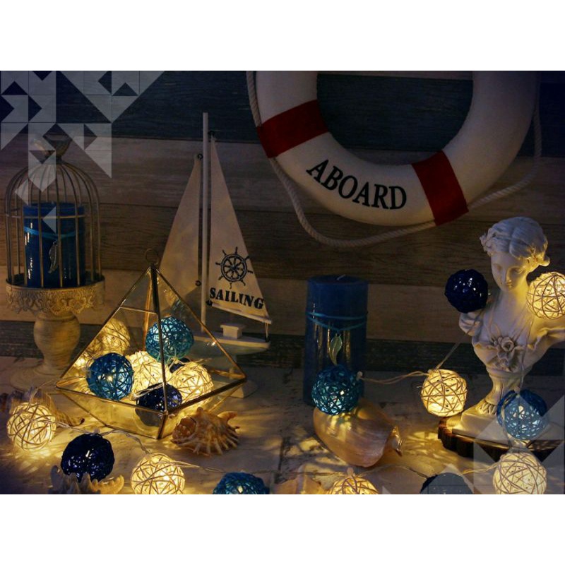 藤球燈飾燈串-地中海風 插座款 LED氛圍 聖誕節 佈置燈