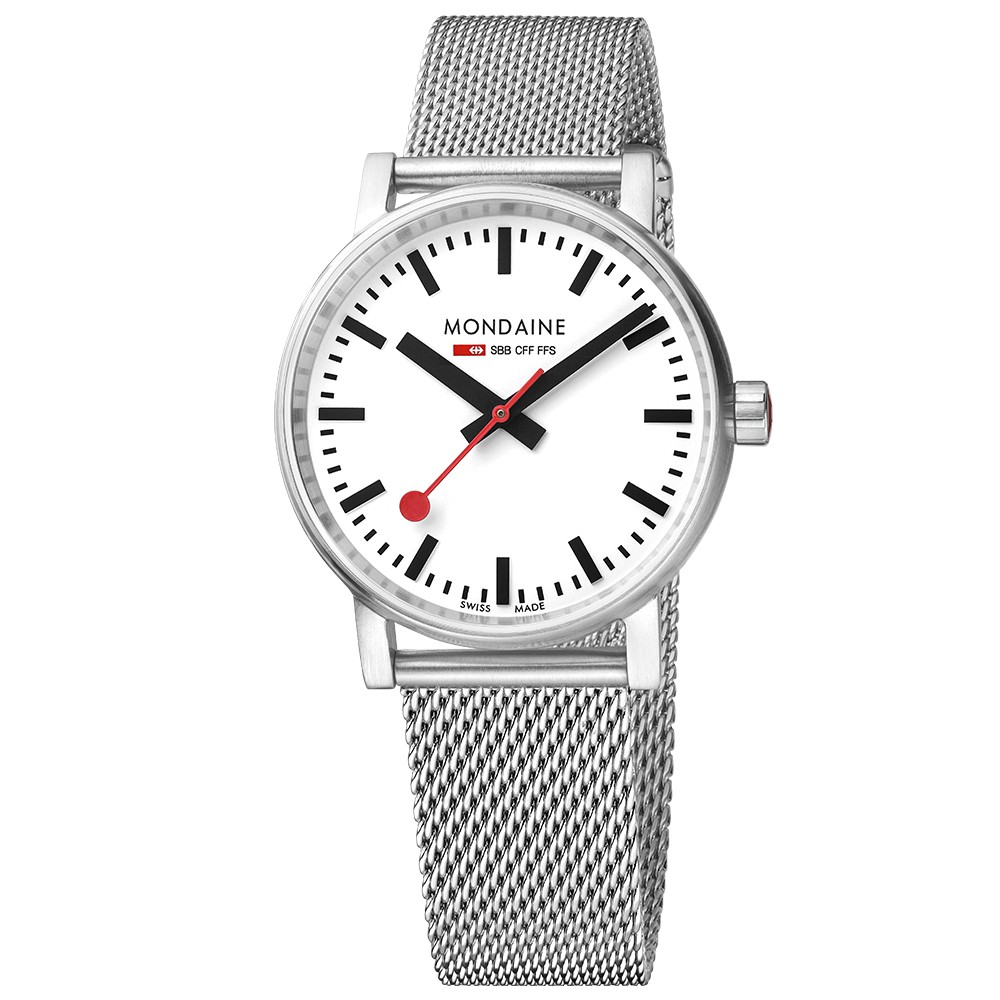 MONDAINE 瑞士國鐵evo2時光走廊腕錶-35mm/米蘭鋼鏈 35110SM