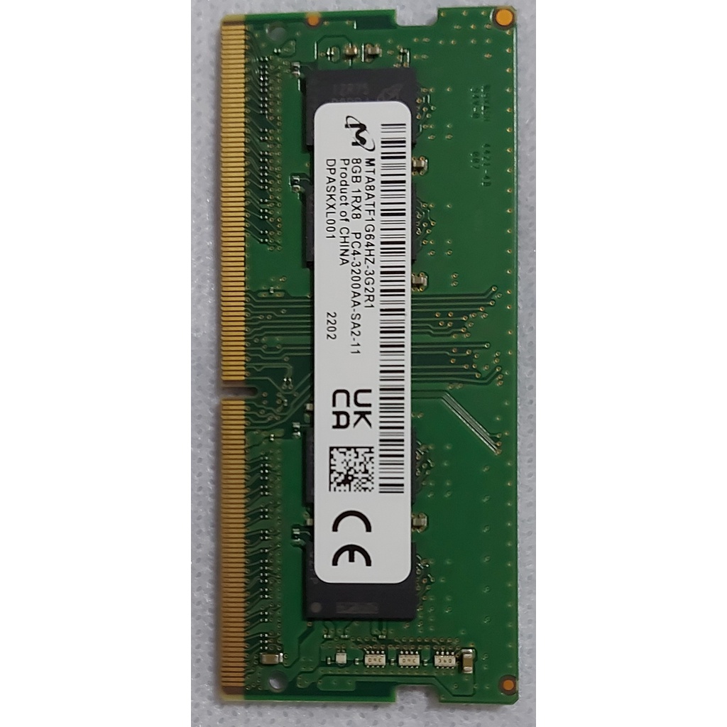 近全新美光 DDR4  3200 8G由ASUS 筆電卸下    一條