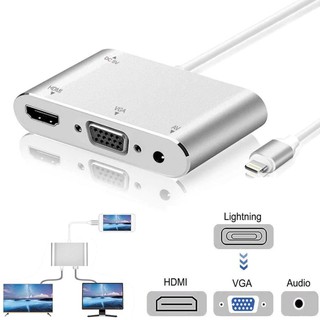 最新適用於 iPhone iPad 系列的閃電轉 HDMI VGA 插孔音頻電視適配器電纜轉換器