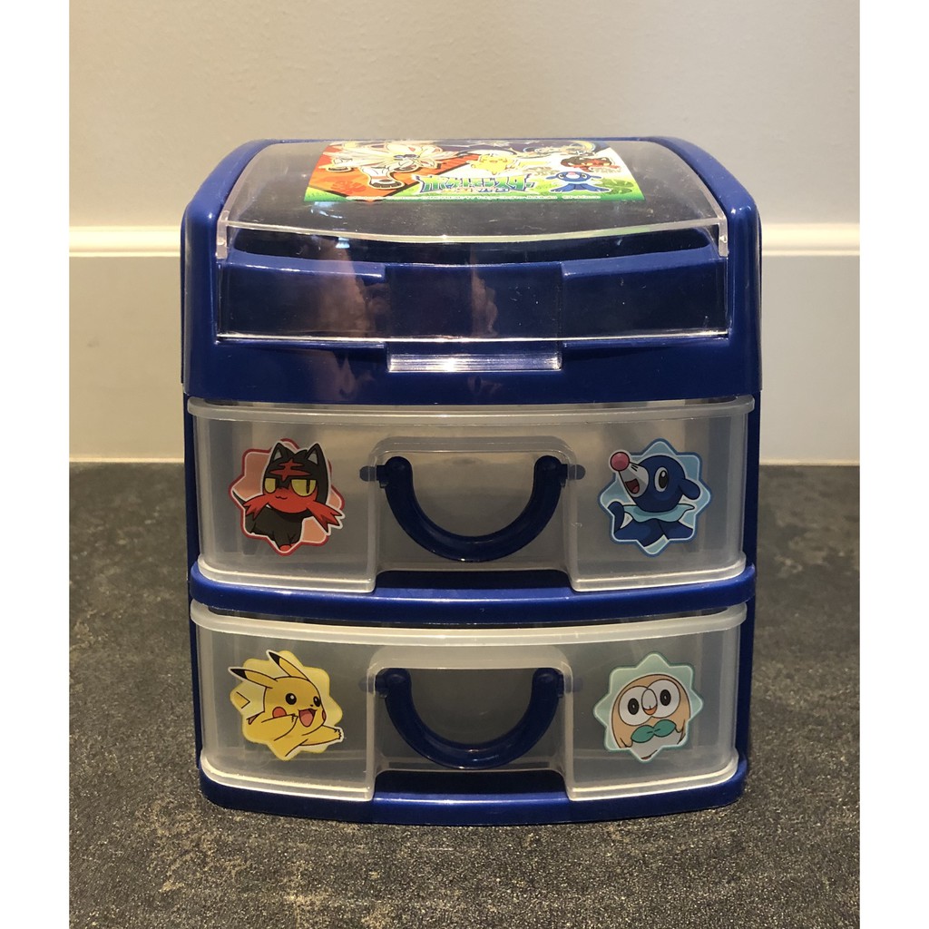 二手寶可夢Pokemon 皮卡丘桌上型抽屜收納置物盒