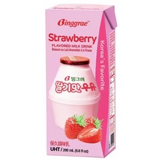 Binggrae 草莓牛奶 保久調味乳 200毫升 X 24入 #298720