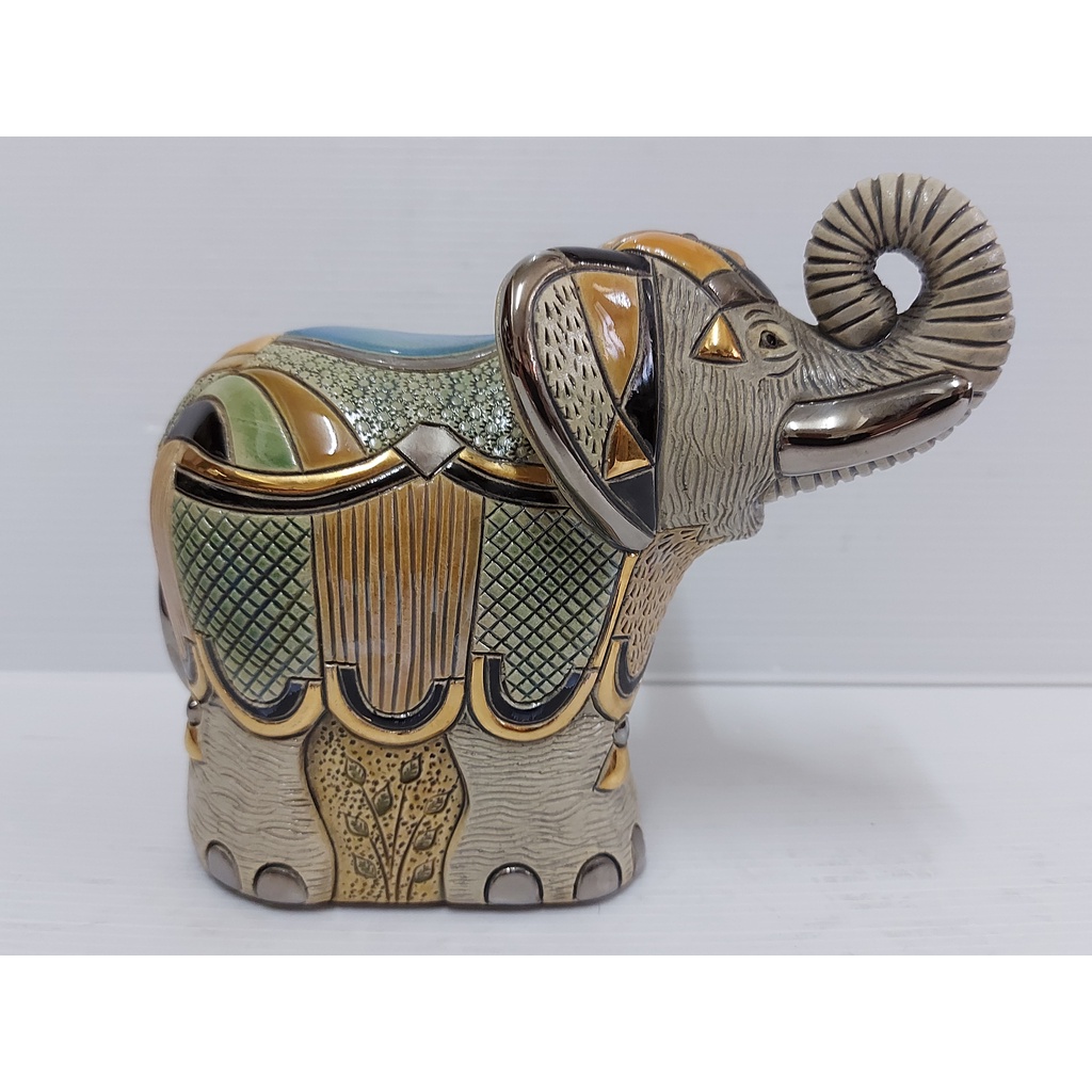 西班牙手工陶瓷 De Rosa Rinconada 5.5 英寸 大象 18k 鉑金 陶瓷大象