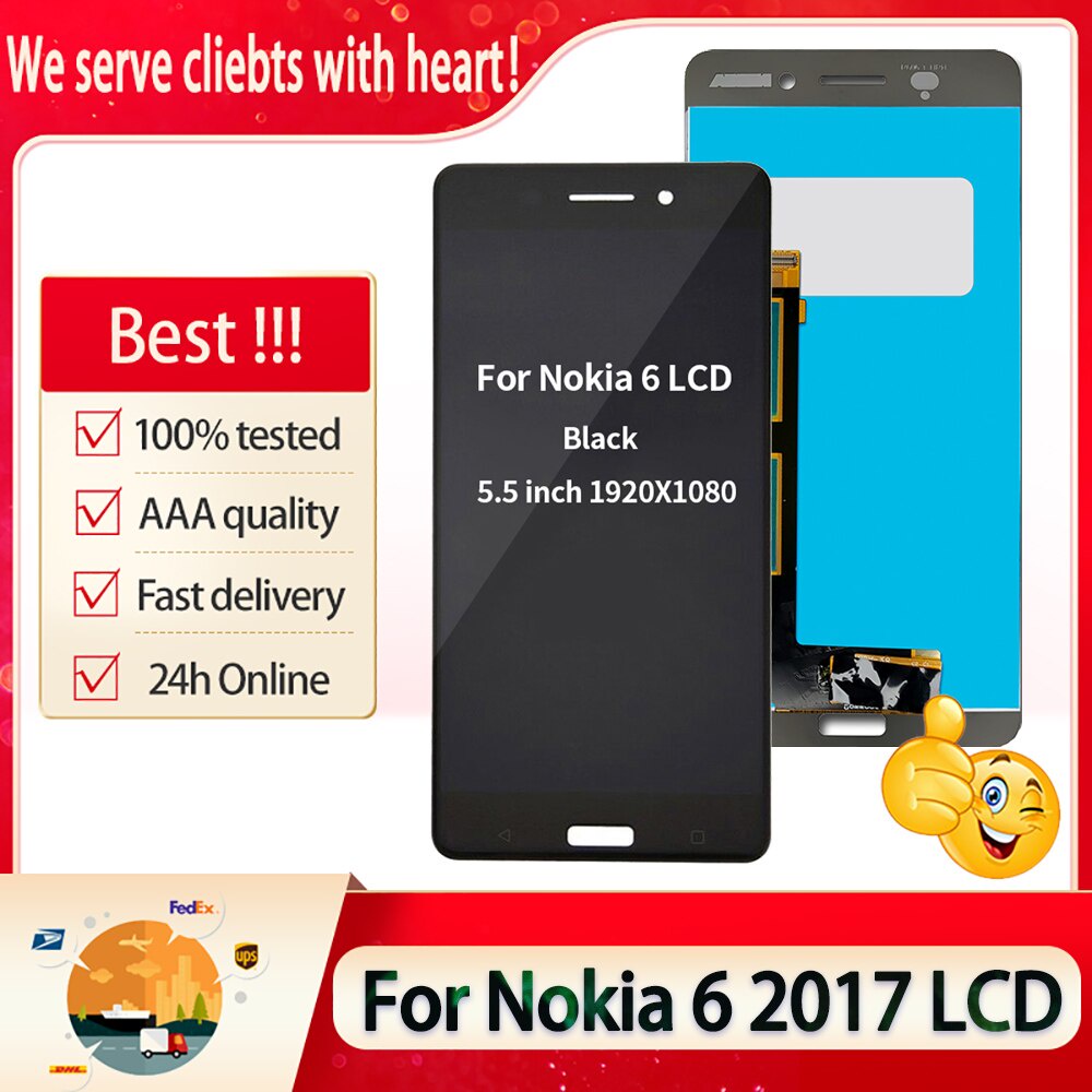 5.5"原廠手機液晶觸控螢幕總成適用於諾基亞Nokia 6 2017 N6 維修替換件 配件更換 零部件