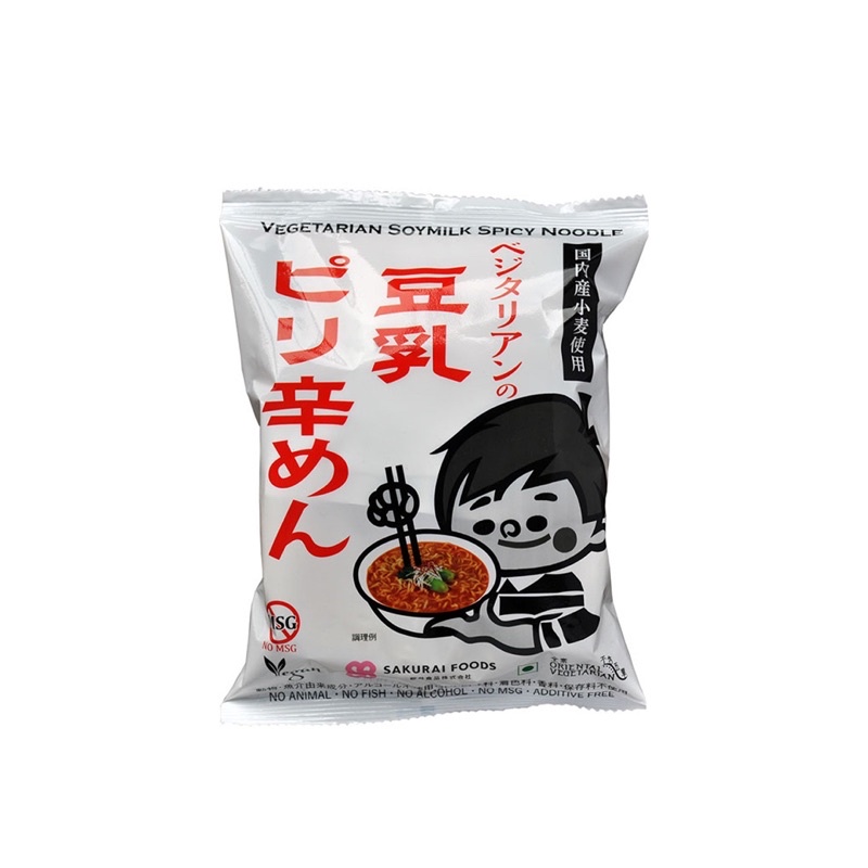 【現貨】日本素食拉麵 櫻井豆乳辛辣麵138g  (全素) 日本素食 素食泡麵
