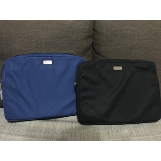 COACH海外帶回 黑/藍素面織布避震軟墊筆電包 ◎Apple MacBook◎