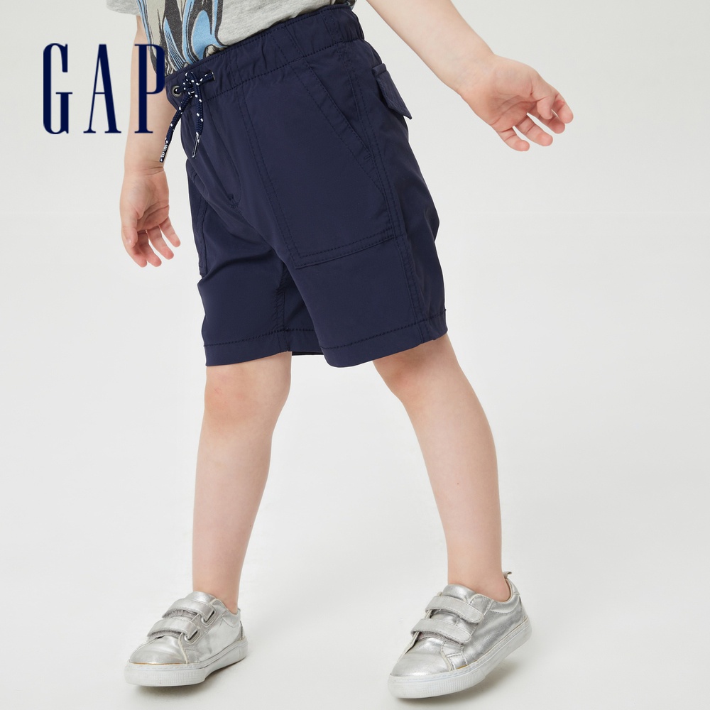 Gap 男幼童裝 工裝運動直筒短褲-海軍藍(759207)