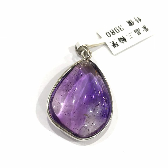 『晶鑽水晶』天然紫水晶 三輪骨幹 紫超七 包框墜子  色澤漂亮 形狀飽滿 加強記憶力 開發智慧 附鍊子