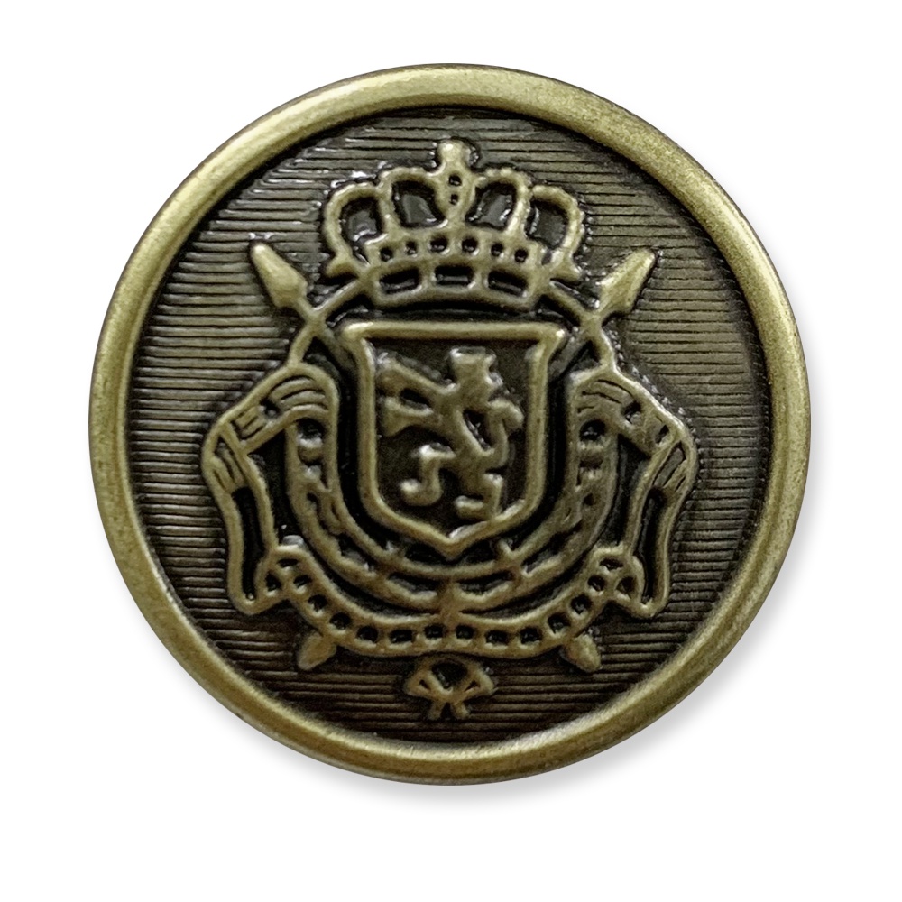 0303 皇家徽章釦 皇冠 盾牌 獅子 銅釦 銅鈕 10入/組 英倫風 學院風 西裝釦 金屬釦 金屬鈕釦 OB【恭盟】