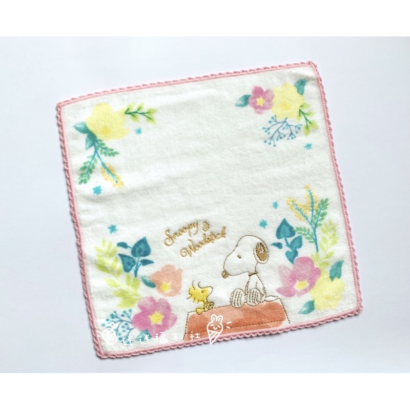 SNOOPY 史努比和糊塗塔克水彩刺繡小方巾 手帕