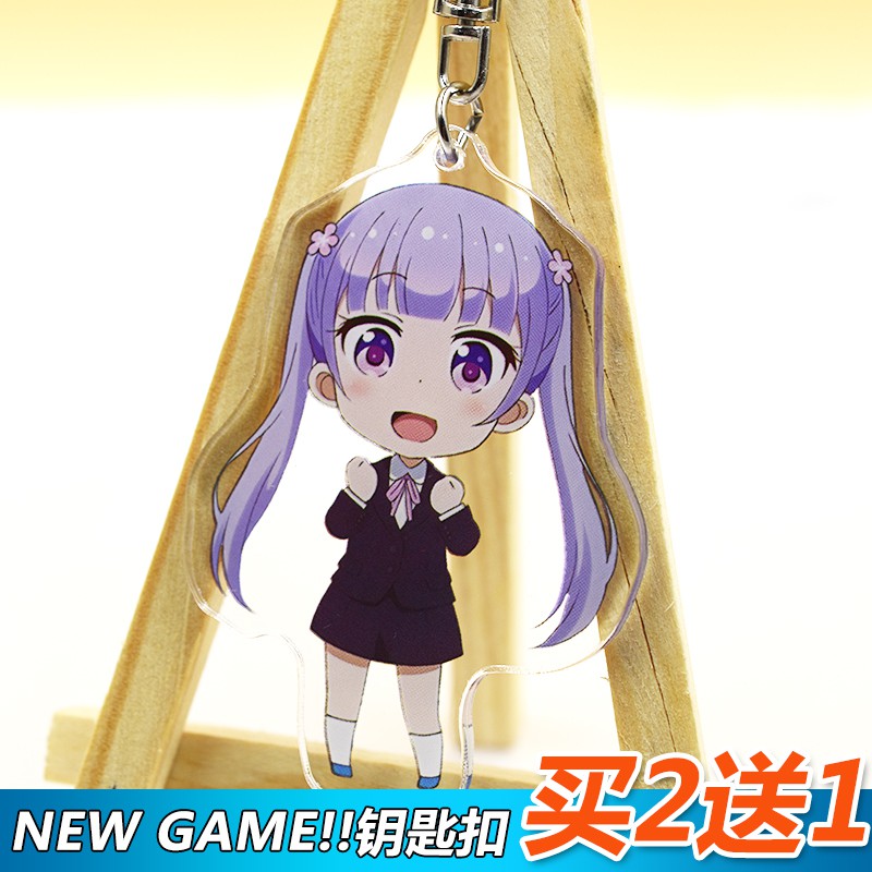 Msk New Game 鑰匙扣日富美涼風青葉八神光游戲動漫周邊雙面掛件 蝦皮購物