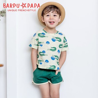 韓國品牌童裝 夏季森林風 鱷魚上衣+棉質短褲 2件套裝 夏季童裝