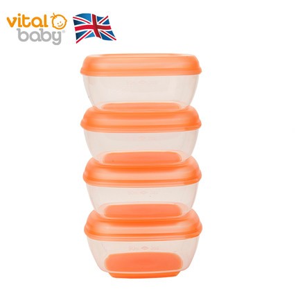 英國品牌  Vital Baby 副食品冷凍儲存保鮮盒 90ml * 4個 /