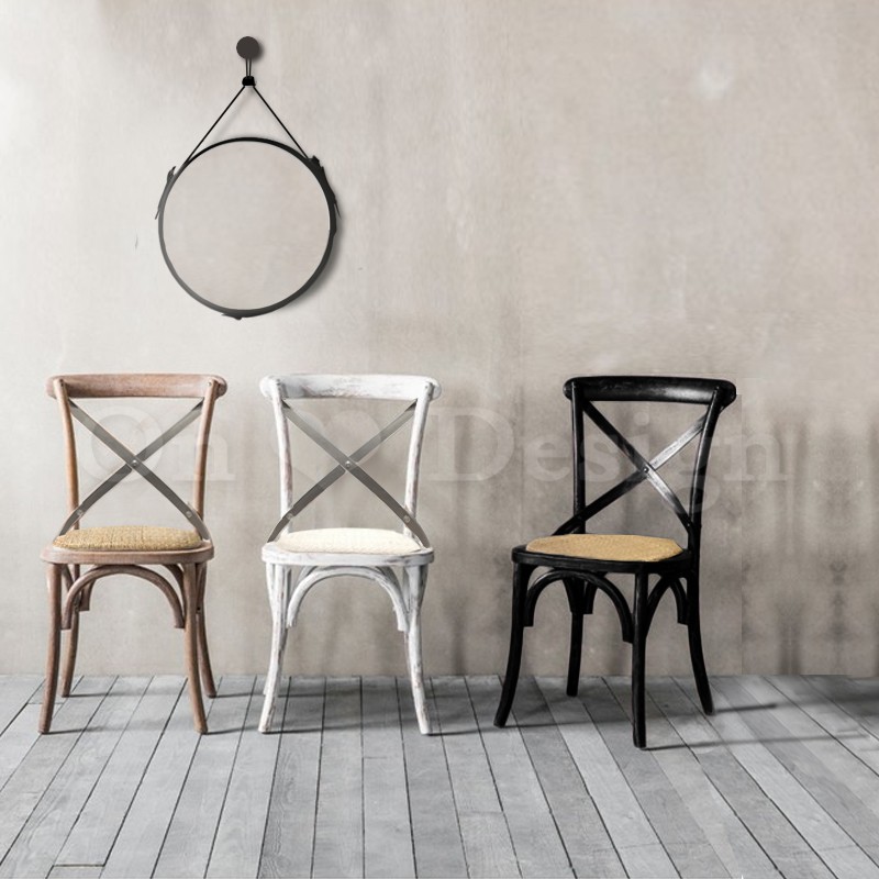 LOFT風格 法式 復古工業 交叉 鄉村 餐椅 餐廳椅 瑪德琳椅 洗白色 - 特價
