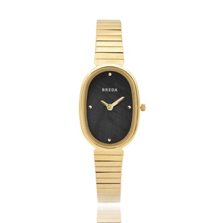 BREDA 美國設計師品牌女錶 | JANE系列 復古橢圓貝殼面手錶 - 金x黑母貝面 1741D