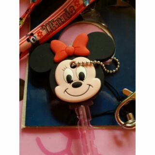Disney 迪士尼 經典 米妮 minnie 鑰匙圈 鑰匙套 附手機 短吊飾