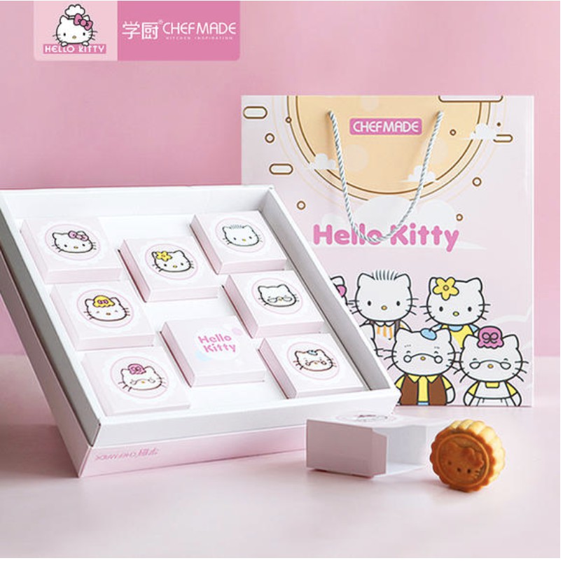 (烘焙廚房)包裝盒無月餅Chefmade學廚kt7081正版Hello kitty伴手禮盒中秋冰皮月餅烘焙禮盒包裝盒