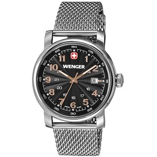 WENGER 瑞士威戈 URBAN CLASSIC城市經典系列腕錶 ~ 黑色面盤/41mm/米蘭帶