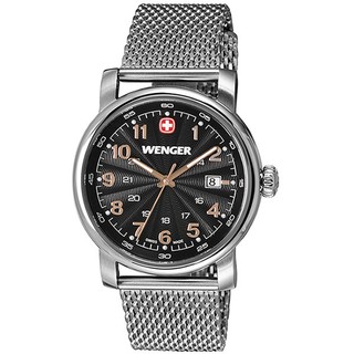 WENGER 瑞士威戈 URBAN CLASSIC城市經典系列腕錶 ~ 黑色面盤/41mm/米蘭帶