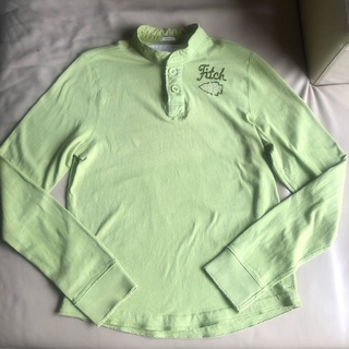 保證正品 A&F AF Abercrombie & Fitch 螢光綠 無領 POLO衫 size XL