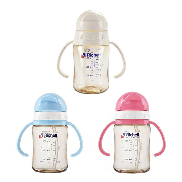 日本richell 利其爾ppsu吸管型哺乳瓶0ml 3色 蝦皮購物