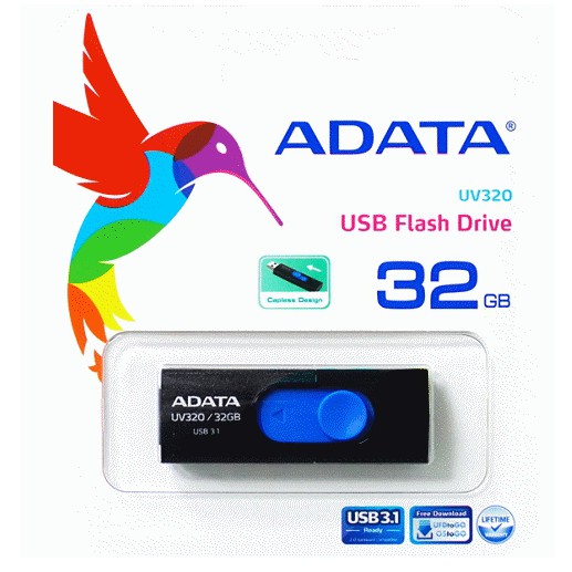 含稅開發票 威剛 ADATA UV320 USB3.1 隨身碟 32G/64G/128G 時尚黑/藍