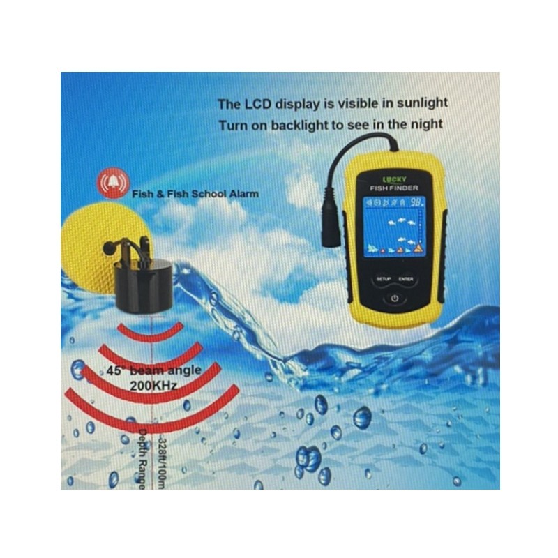LUCKY手持探魚器 Depth Finder Fishing Gear with Sonar 船釣 海釣 撈魚 LUCKY手持探魚器 Depth Finder Fishing Gear with Sonar 船釣 海釣 撈魚