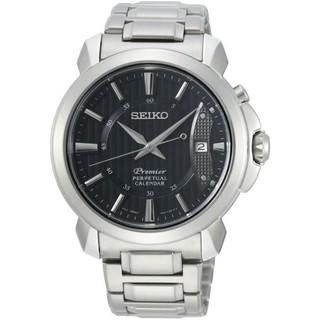 Seiko 精工錶 6A32-00Z0D(SNQ159J1) 石英萬年曆經典簡約腕錶/黑面 41.5mm