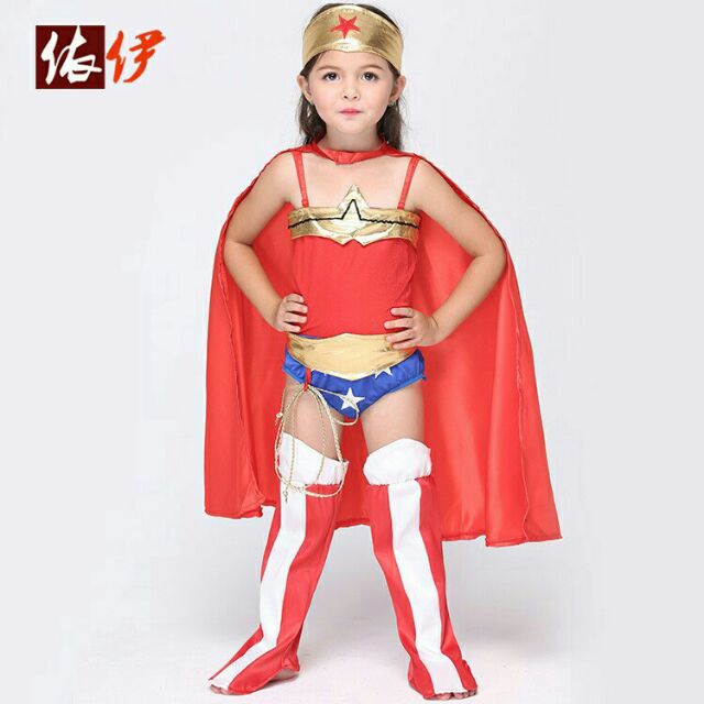 隨便賣降價出清！兒童神力女超人服裝L(115~125cm)萬聖節變裝cosplay