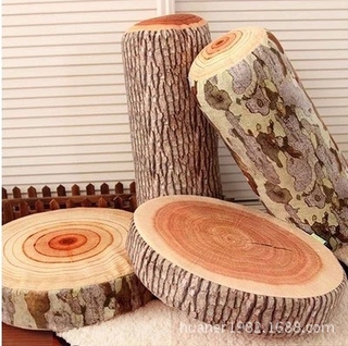 🐵現貨發售🐵 創意毛絨抱枕 仿真樹樁 砧板年輪靠墊新奇 家居樹坐墊靠墊