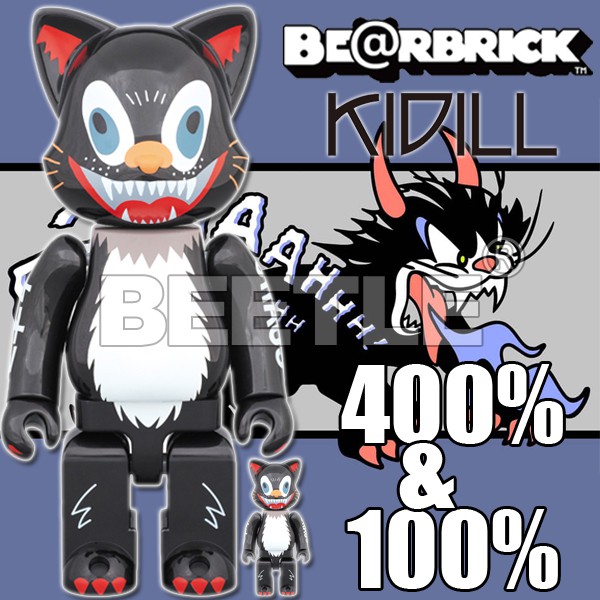 BEETLE BE@RBRICK KIDILL CAT 咧嘴貓 黑貓 貓耳 NY@RBRICK 100% 400%